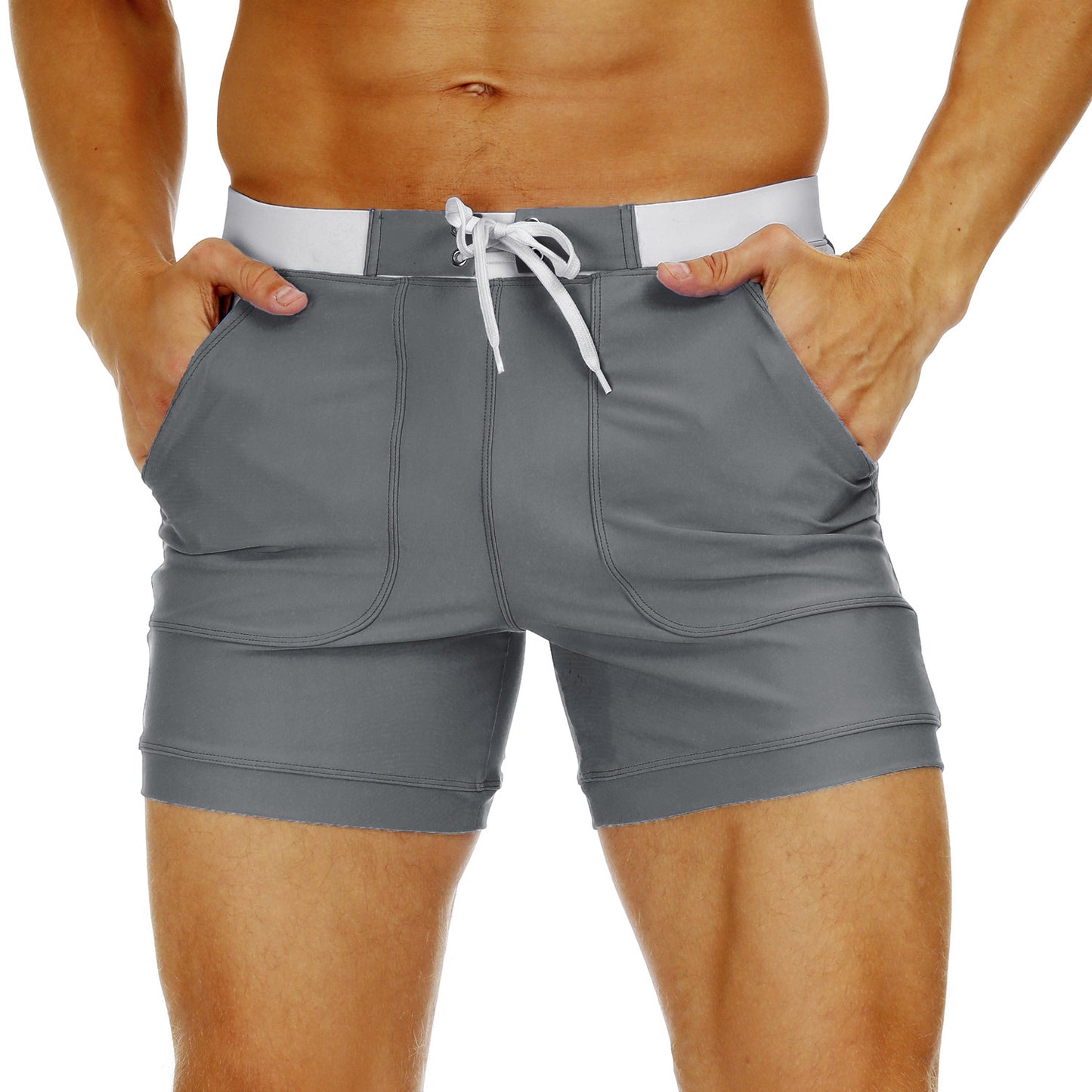 Men's Swimsuit Sexy Boxer Swim Shorts