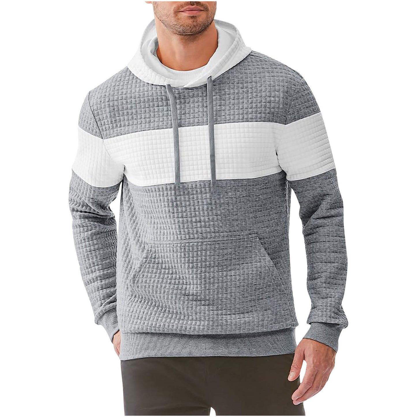 Men's Hooded Long-sleeved Sweater Drawstring